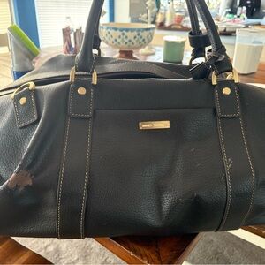 Brooks Brothers Black Duffel Bag with Sophisticated Design